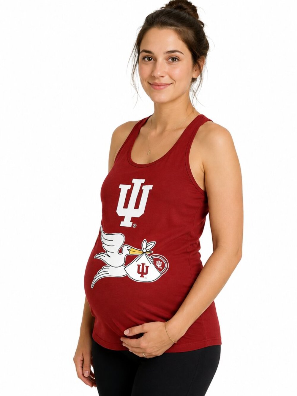 Indiana Hoosiers Womens T Shirt Size Medium Red Tank Top Football Stork
